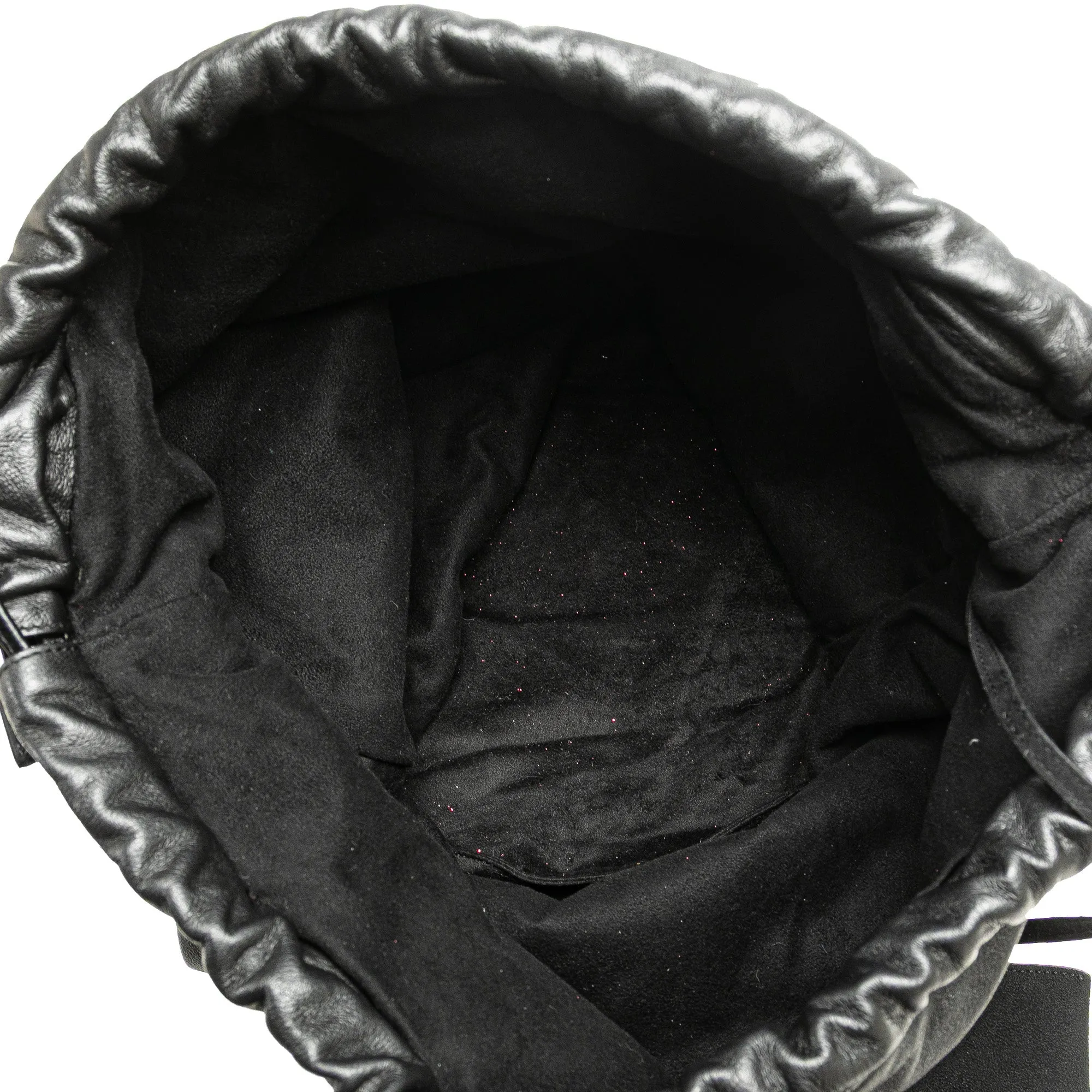 White Saint Laurent Canvas Teddy Drawstring Shopping Tote