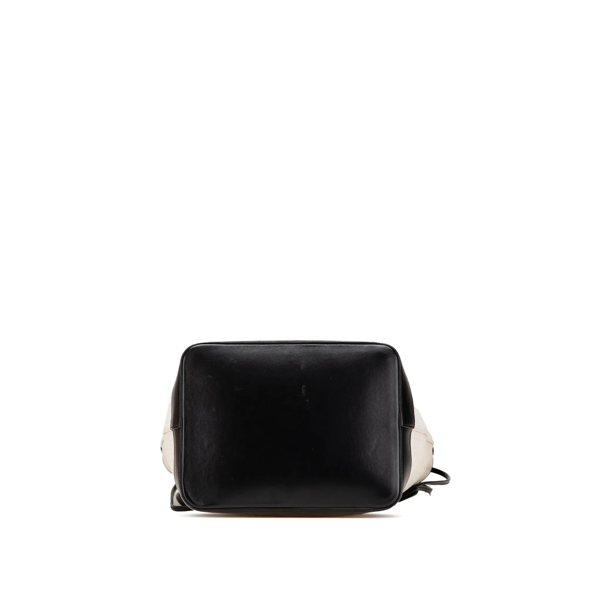 White Saint Laurent Canvas Teddy Drawstring Shopping Tote