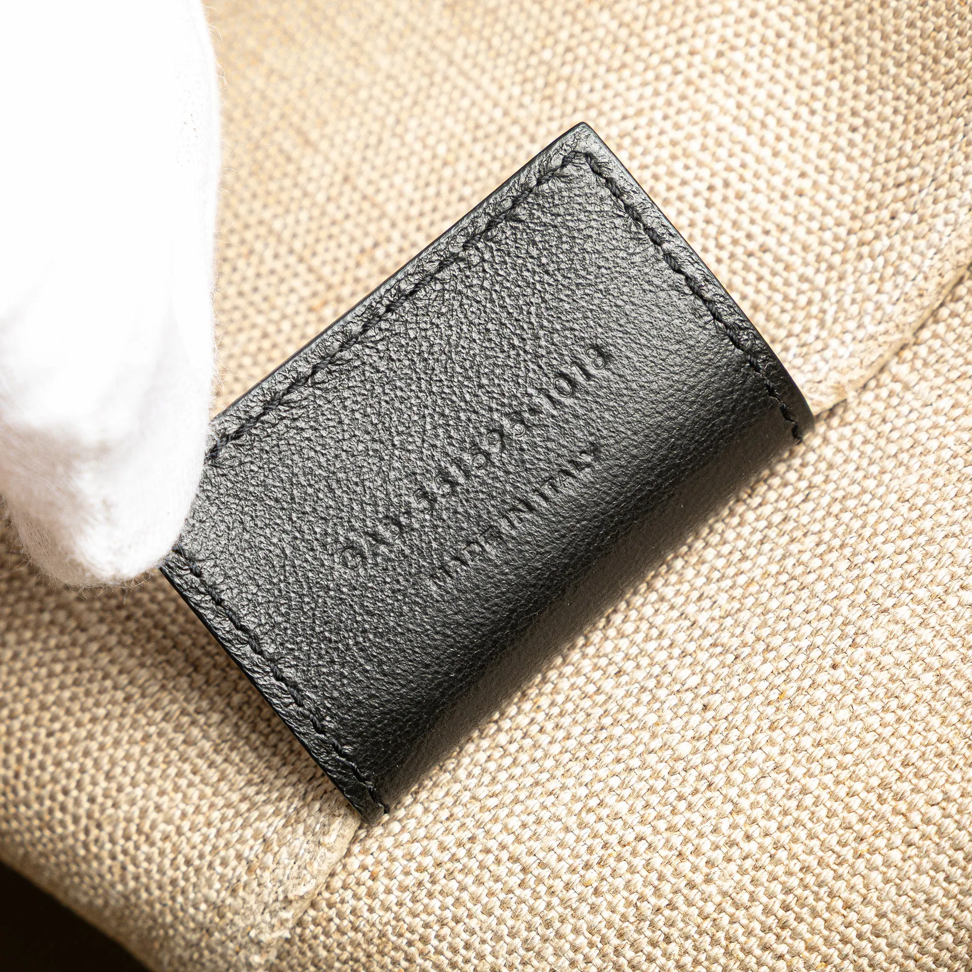 White Saint Laurent Canvas Teddy Drawstring Shopping Tote