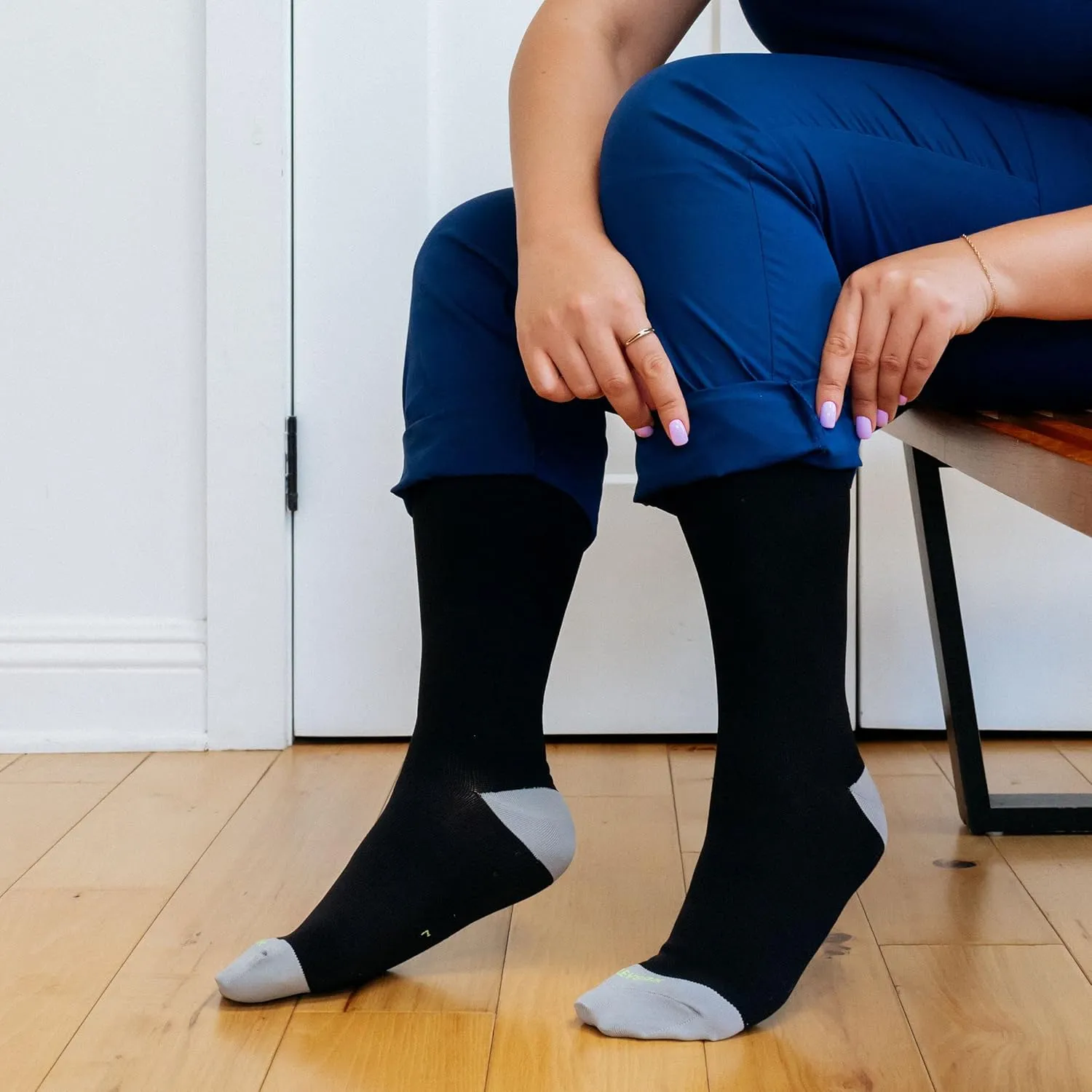 Wide Calf Compression Socks for Women & Men Extra Large Size Support Socks for Nurses Running Pregnant Travel, 15-20 mmHg