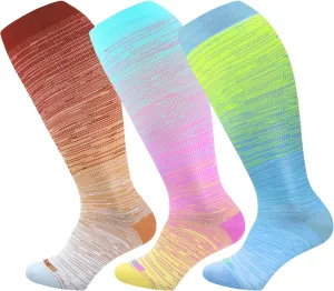 Wide Calf Compression Socks for Women & Men Extra Large Size Support Socks for Nurses Running Pregnant Travel, 15-20 mmHg