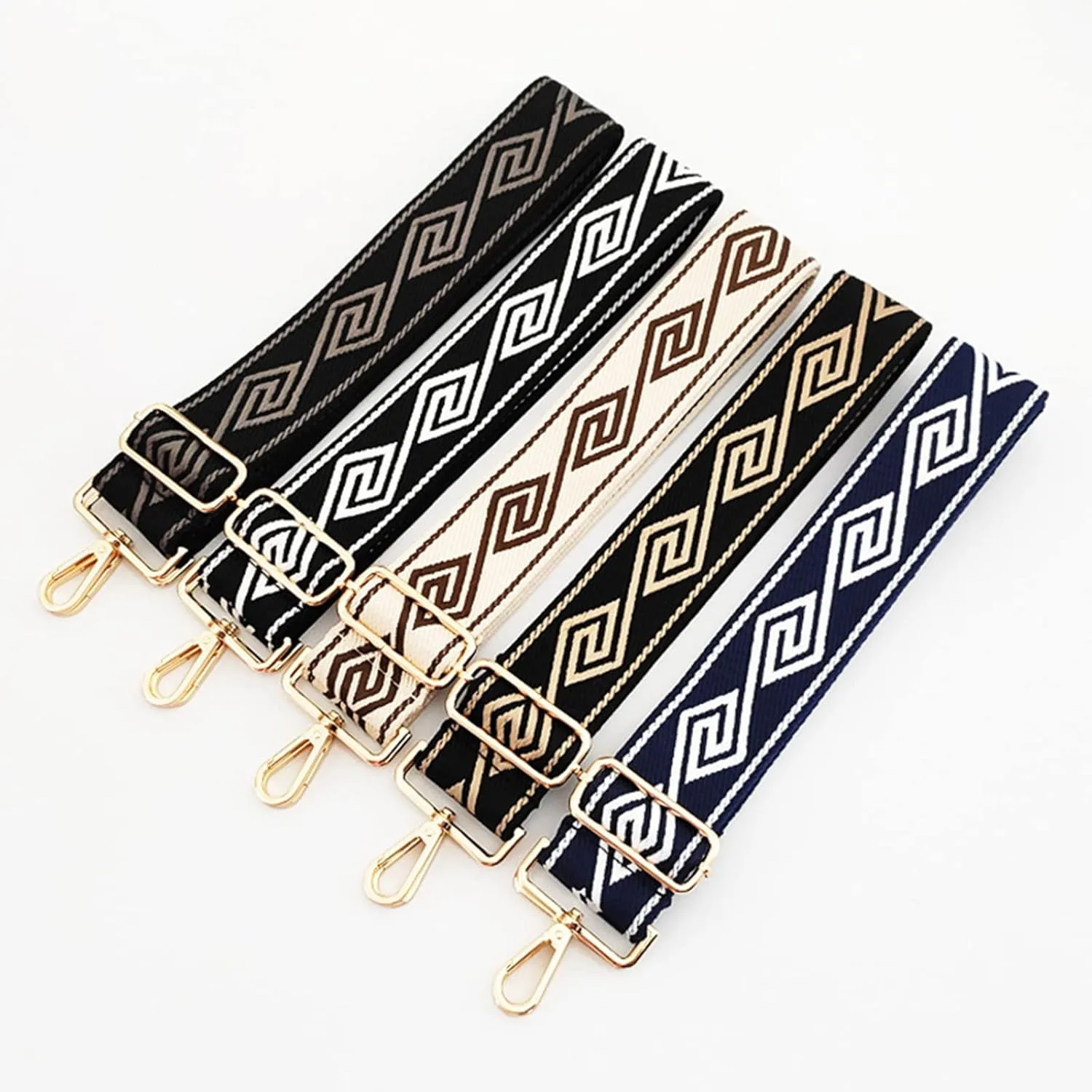 Wide Diamond Pattern Purse Bag Strap Replacement Adjustable Crossbody Handbag Purse Strap Handbag Strap Extender (Red)