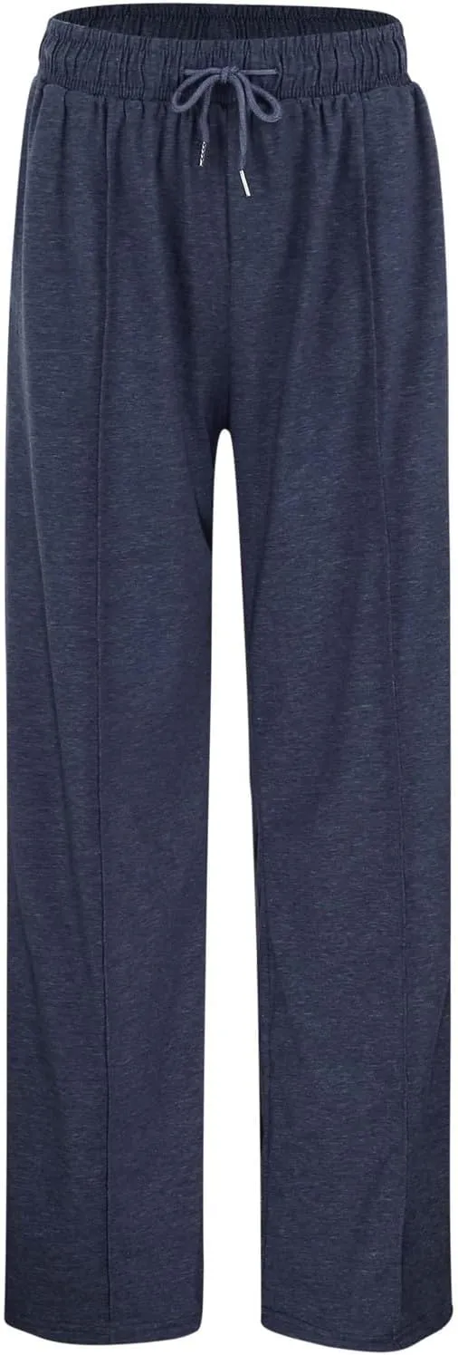 Wide Leg Sweatpants Women High Waisted Drawstring Yoga Casual Lounge Sweat Pants with Pockets
