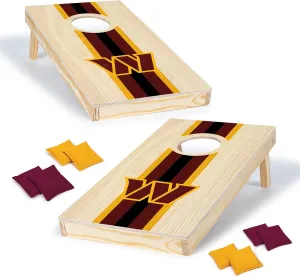 Wild Sports NFL Football Portable Size 1' x 2' Solid Wood Cornhole Set with Direct Print HD Team Graphics – Travel Size