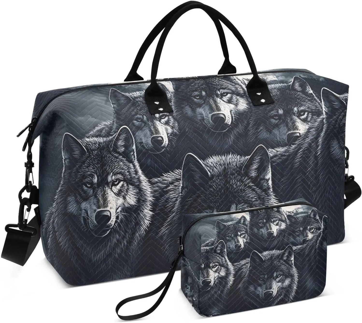 Wolf Moon Duffel Bag for Travel Gym Sport, Weekender Travel Bags Carry on Overnight Bag