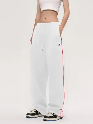 Women Casual Drawstring Sweatpants High Waist Straight Leg Track Pant Y2K Baggy Joggers with Pockets