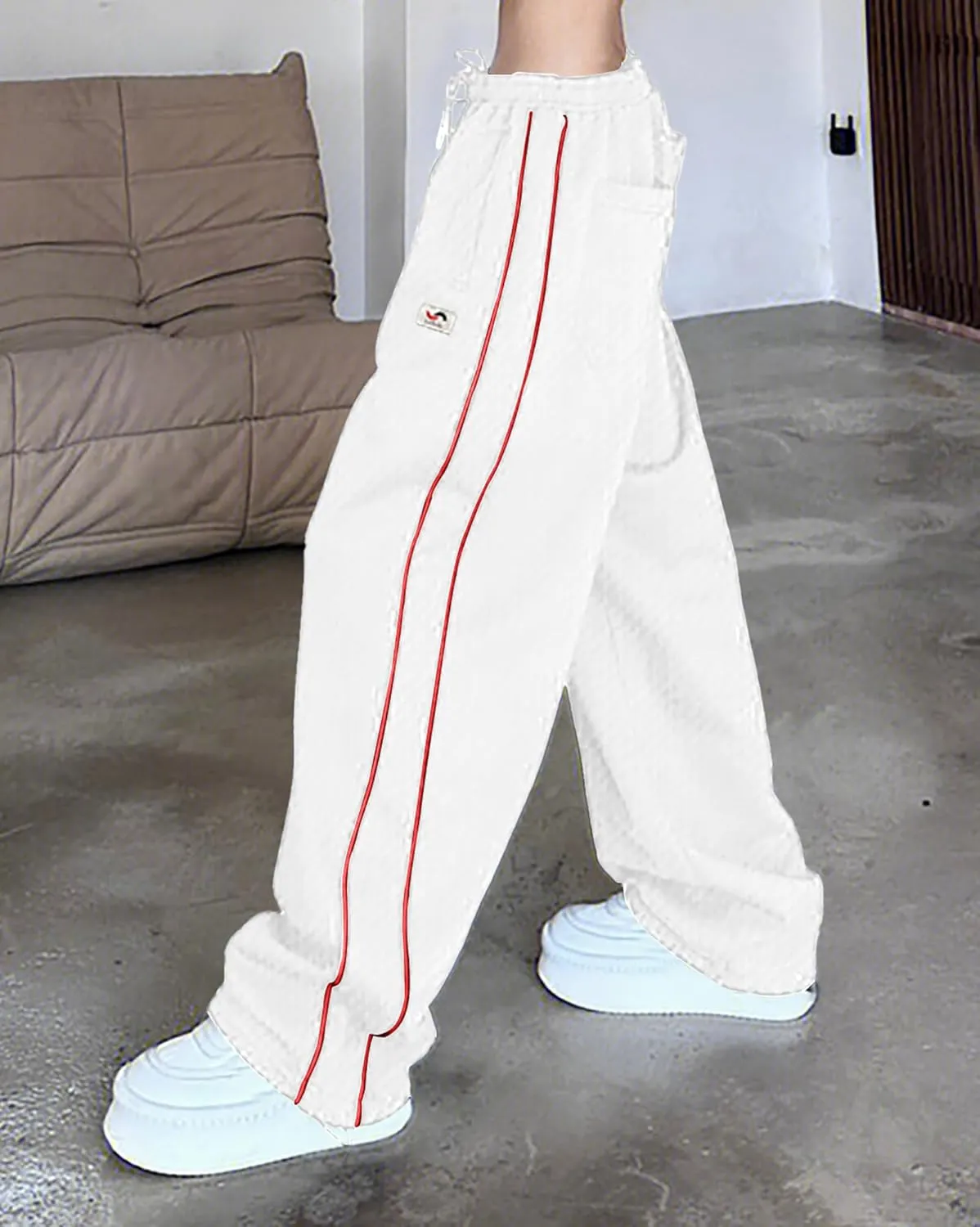 Women Casual Drawstring Sweatpants High Waist Straight Leg Track Pant Y2K Baggy Joggers with Pockets
