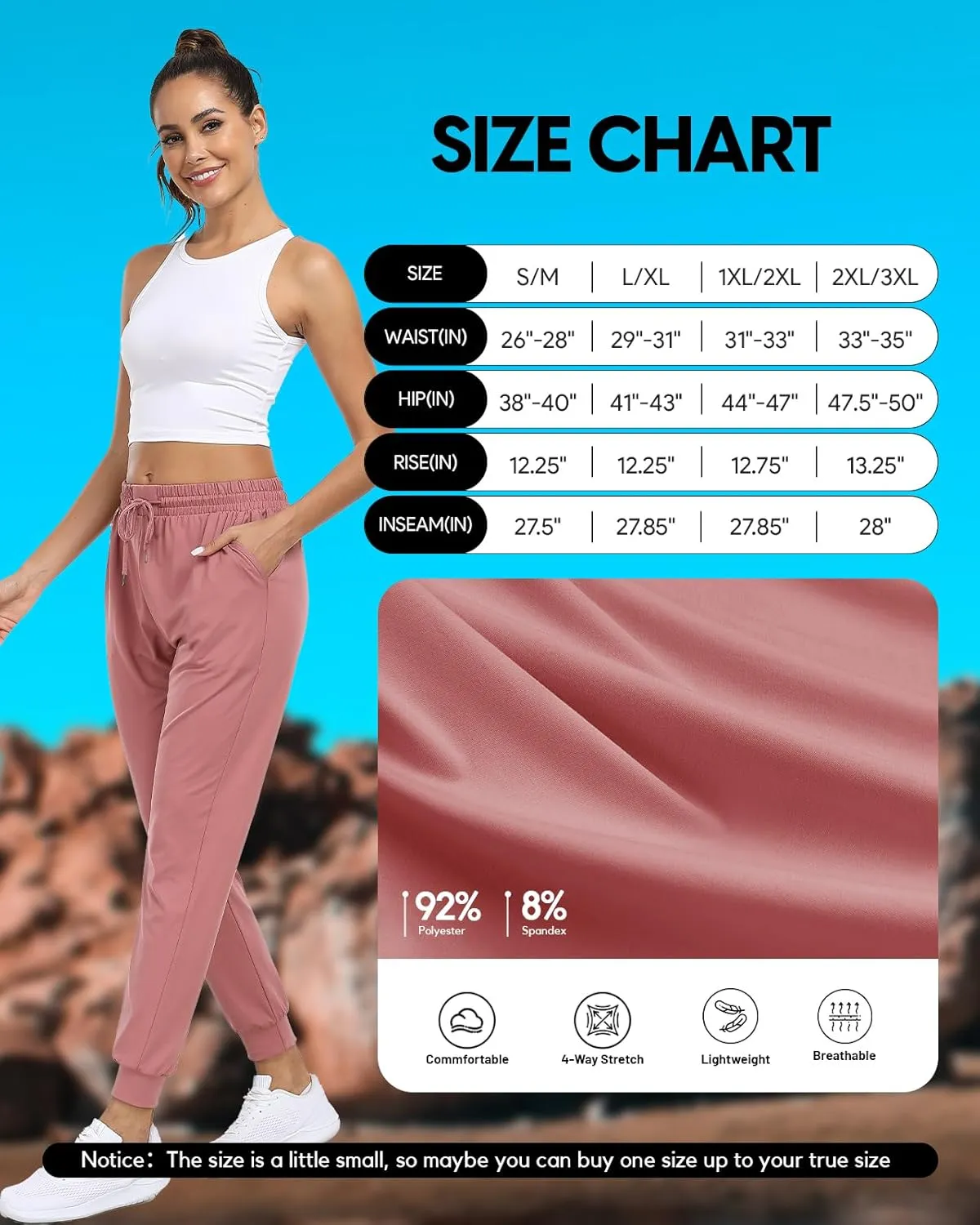 Women Joggers with Pockets,Women's Lightweight Sweatpants Soft Lounge Athletic Yoga Pants 4 Pack