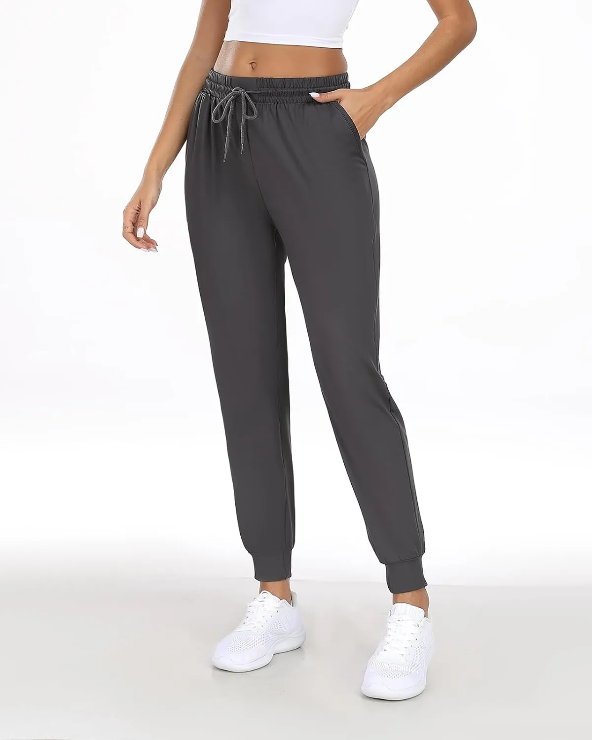 Women Joggers with Pockets,Women's Lightweight Sweatpants Soft Lounge Athletic Yoga Pants 4 Pack