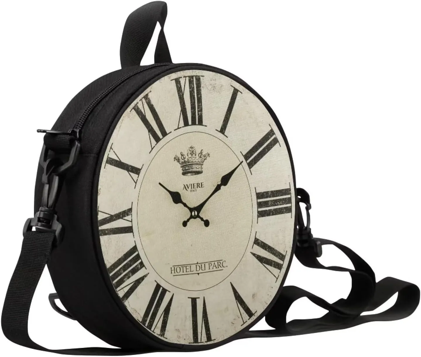 Women Novelty Round Clock Shape Zippered Clock Purses for Women Tote Handbag Shoulder Bag, Gift for Mom Girlfriend