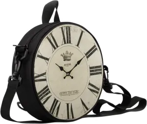 Women Novelty Round Clock Shape Zippered Clock Purses for Women Tote Handbag Shoulder Bag, Gift for Mom Girlfriend