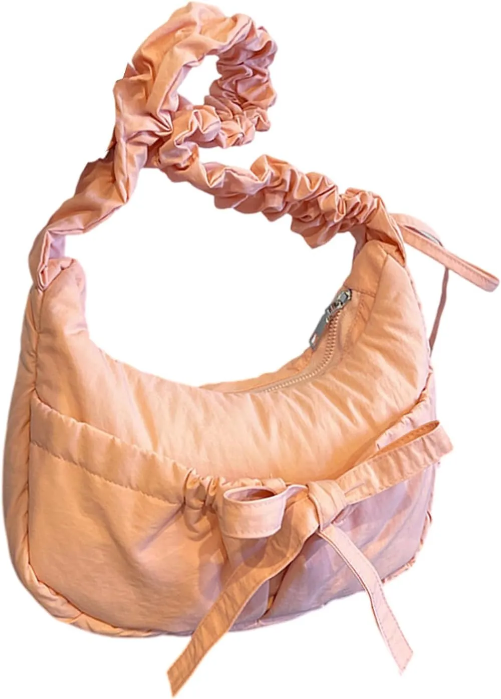Women Shoulder Bag Lovely Bows Armpit Bag Korean Styles Messengers Bag Shopping Bag Drawstring Crossbody Bag for Daily