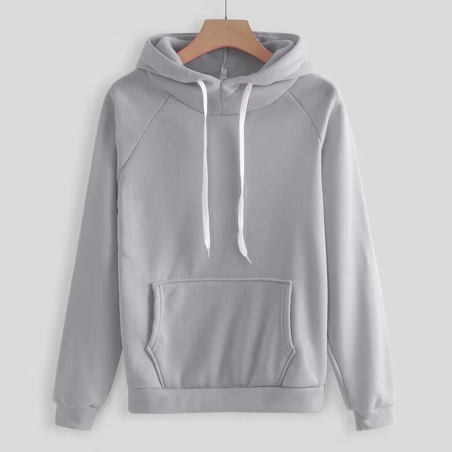 Women's Casual Solid Hooded Drawstring Loose Long Sleeve Sweatshirt Tops And Long Pants Set Suits