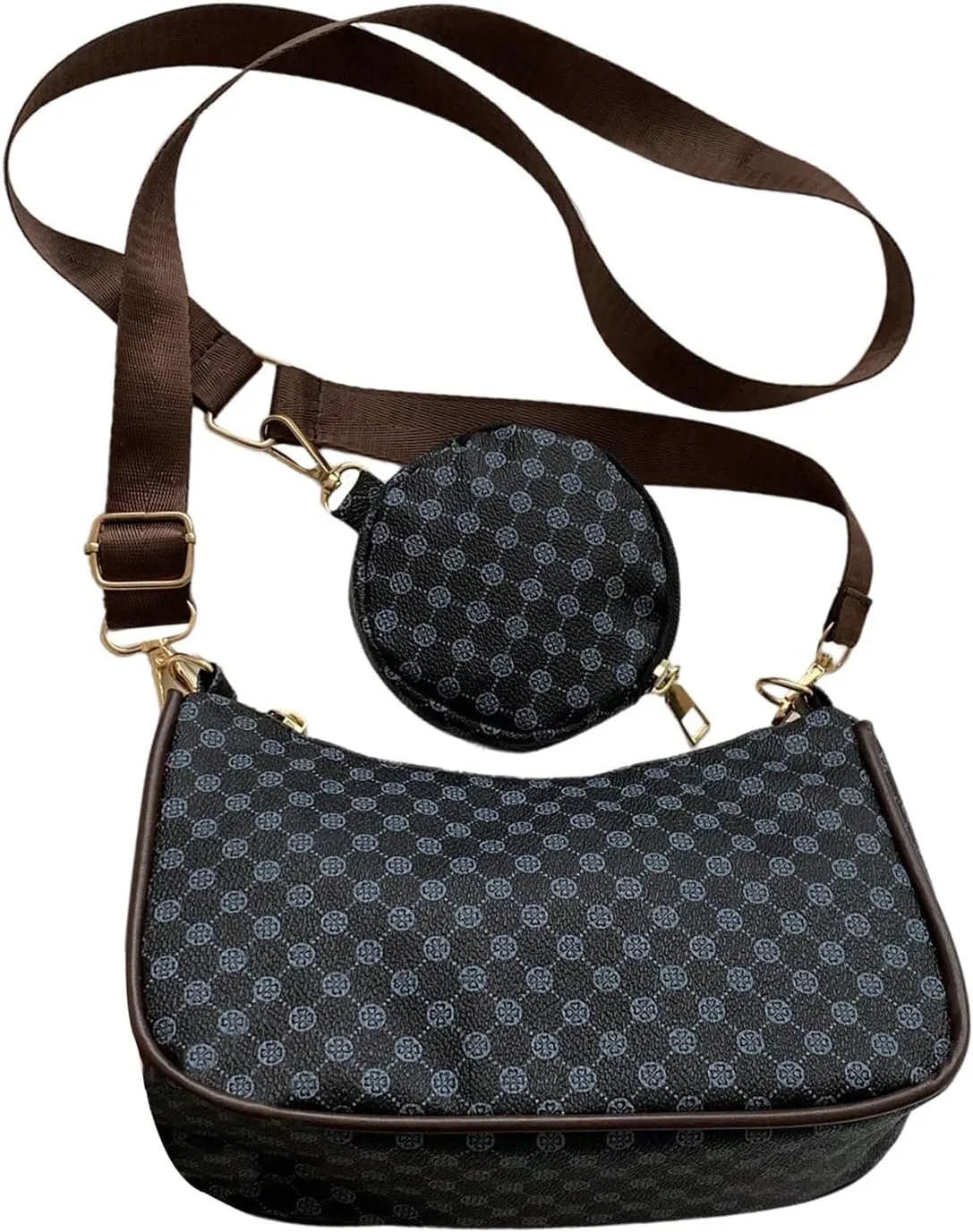 Women's Cherry Graphic Zipper Crossbody Bag Adjustable Strap Cute Hobo Bag with Small Purses