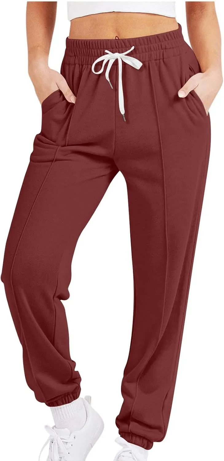 Women's Cinch Bottom Sweatpants High Waisted Athletic Joggers Drawstring Pants with Pockets Sports Trousers