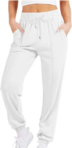 Women's Cinch Bottom Sweatpants High Waisted Athletic Joggers Drawstring Pants with Pockets Sports Trousers