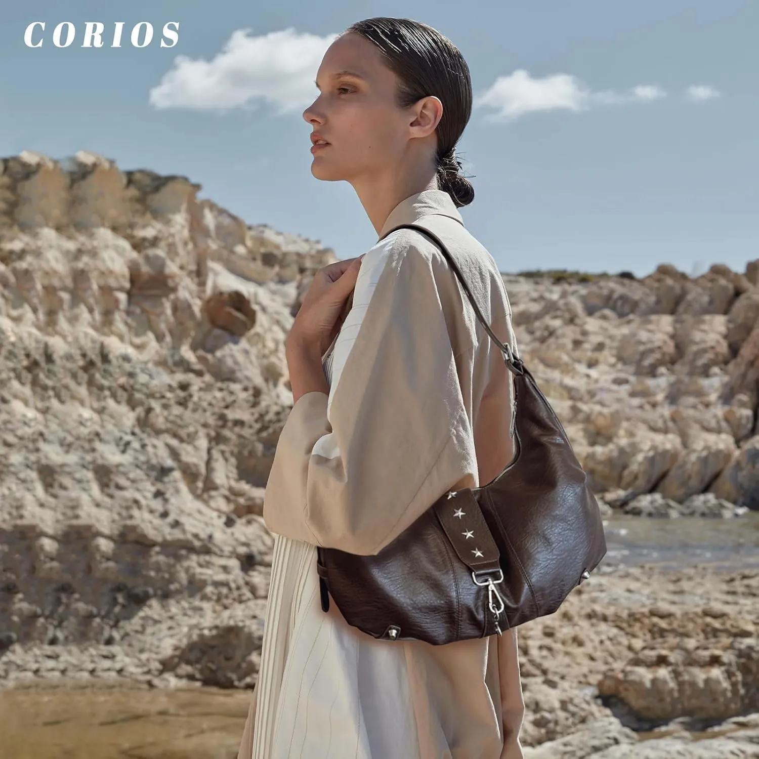 Women's Crescent Shoulder Bag Retro 90s Handbag PU Leather Crossbody Bag Fashion Messenger Bag Tote Bag