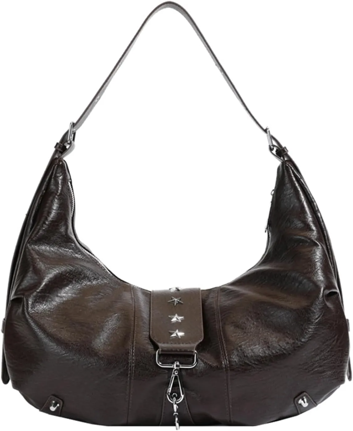 Women's Crescent Shoulder Bag Retro 90s Handbag PU Leather Crossbody Bag Fashion Messenger Bag Tote Bag