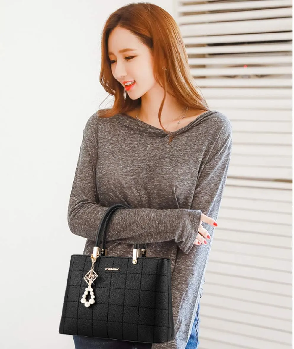Women's Handbag PU Pendant Elderly Large Capacity Shoulder Shopping Bag