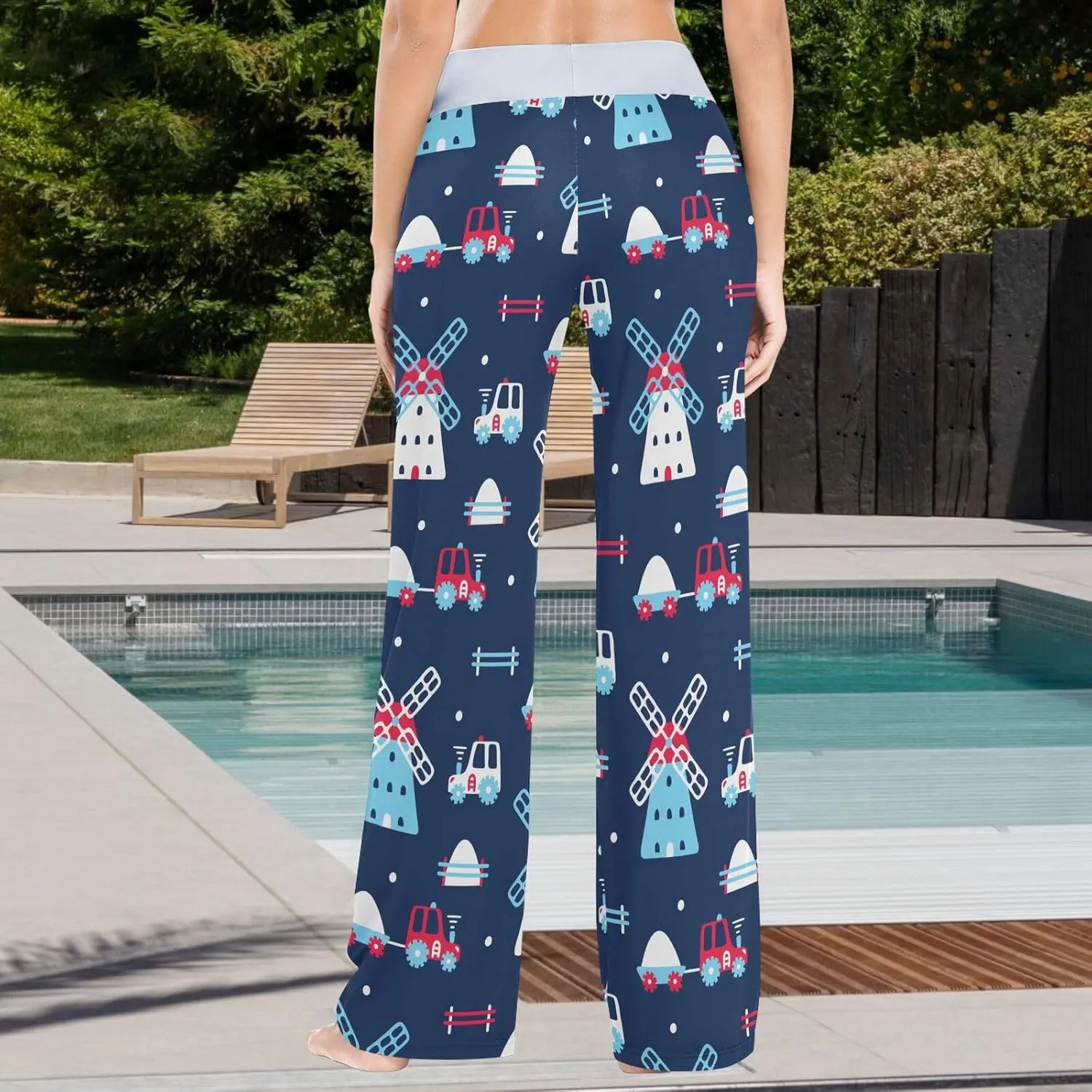 Womens Pajama Pants Causal Sleepwear Comfy Drawstring Wide Leg Yoga Pants Pjs Bottoms Sweatpants XS-XL