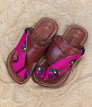 Womens Pink Leather Sandals ~ SandCruisers ~ Traditional Arabian Sandals ~ Great for Outdoors, Beaches, Parks, Lakes, Pools & Parties!