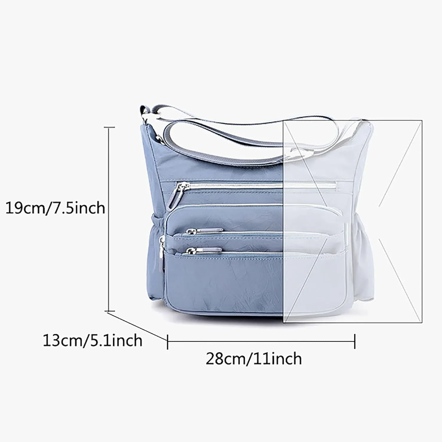 Womens Pocket Casual Crossbody Bag Ladies Shoulder Messenger Bags Handbag For Daily Use Travel Mens (Gold, One Size)