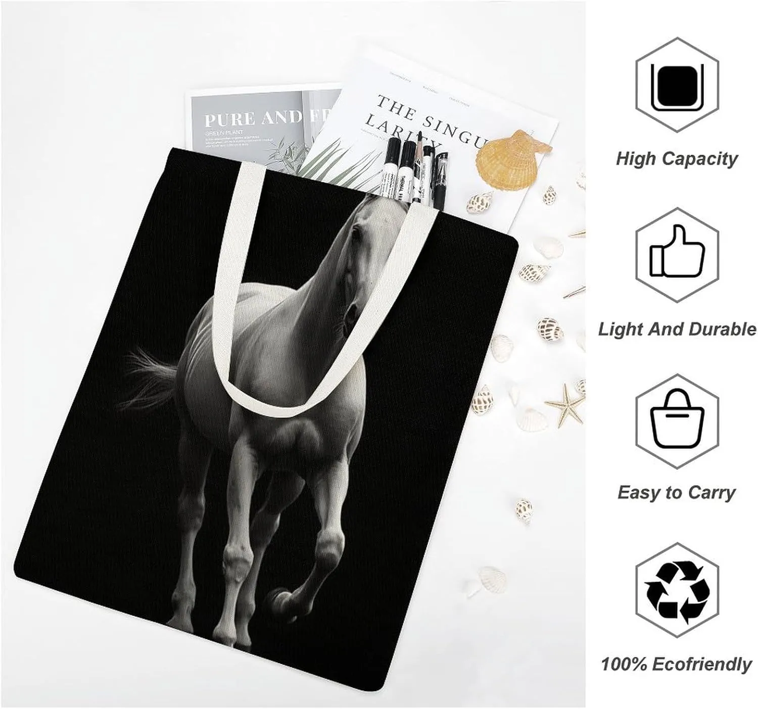 Womens Printed Canvas Tote Bag Extra Large Reusable Handbag for Daily Shopping or Travel