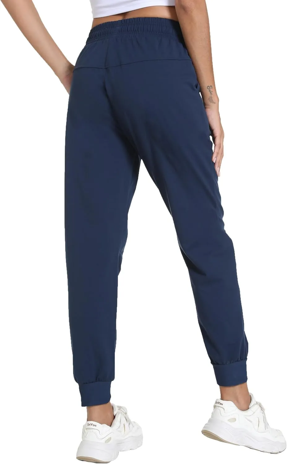 Women's Quick-Dry Lightweight Joggers - Elastic Waist Hiking Pants with Pockets for Outdoor, Athletic & Travel
