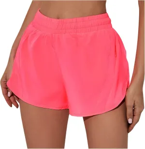 Womens Shorts Casual Drawstring Elastic Waist Running Pants Loose Drawstring Solid Color Athletic Beach Shorts