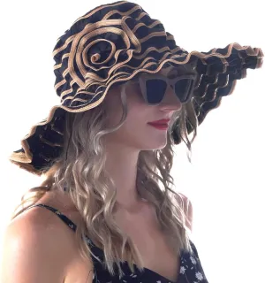 Womens Wide Brim Sun Hat Travel Foldable Vintage Summer Beach UV Hats