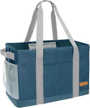 WONDAY Standing Extra Large Reusable Grocery Bag Carrier with Handle, Thirty One Utility Tote Foldable for Shopping and Beach
