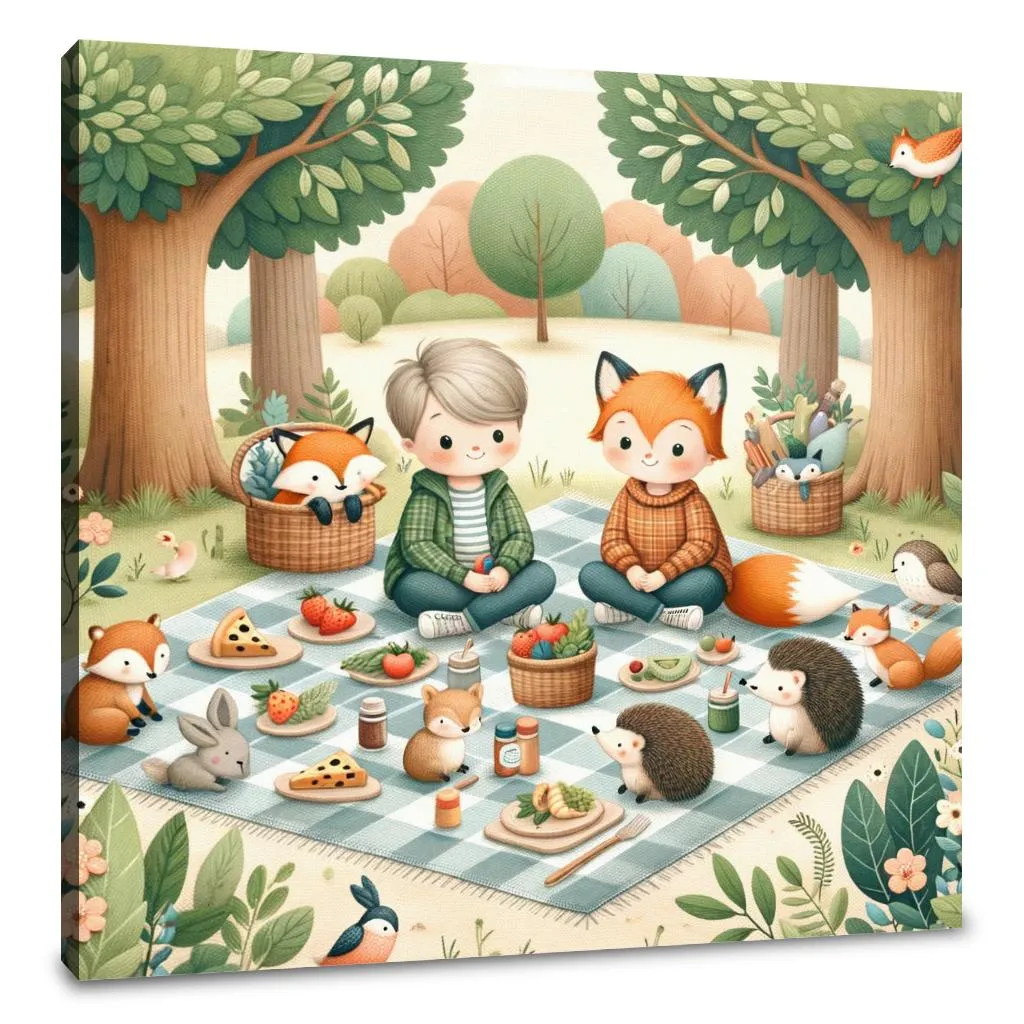 Woodland Picnic Canvas