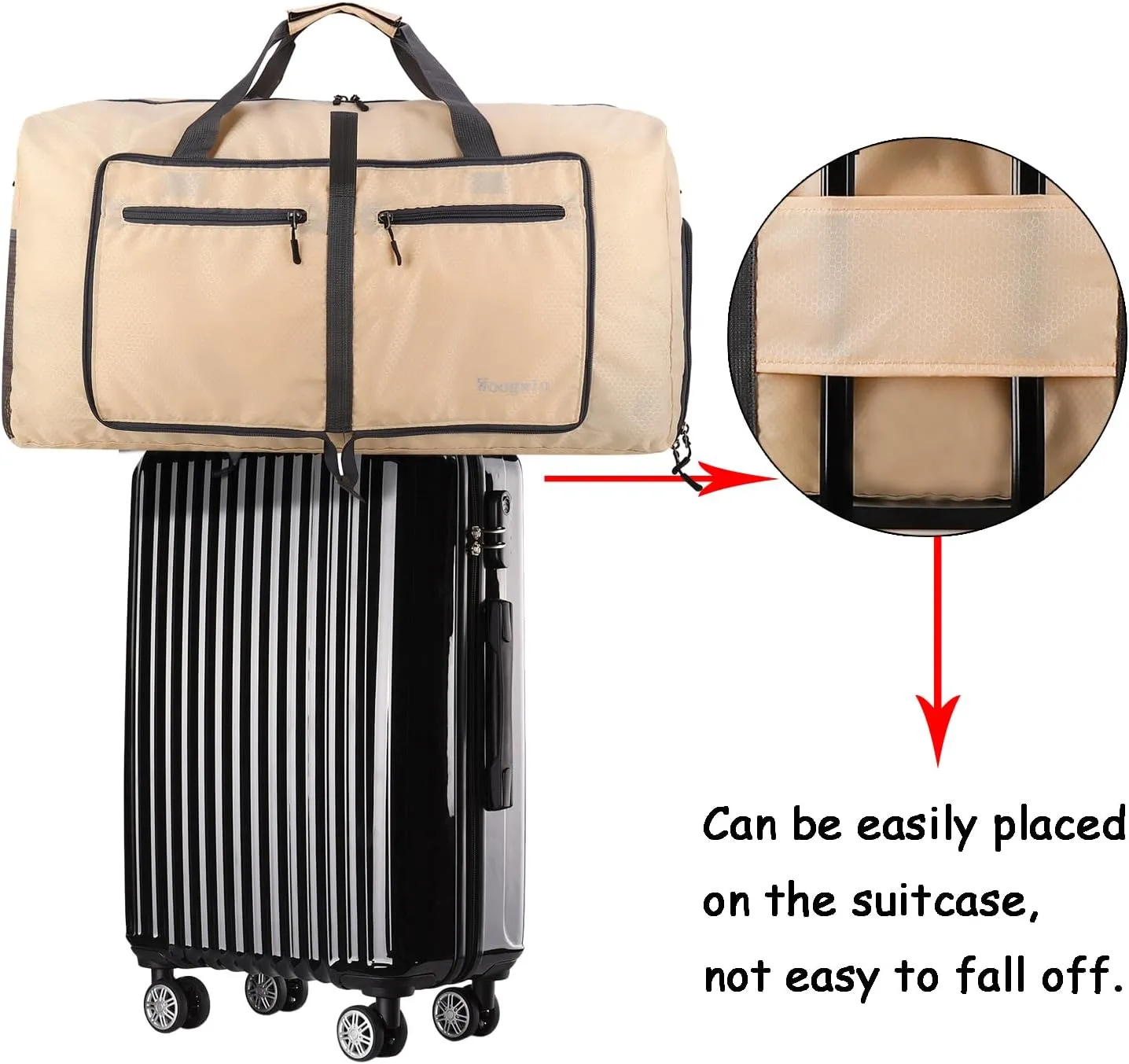 Woogwin Travel Duffel Bag Large Foldable Waterproof Overnight Bag for Beach Swim Bags Pool Sports Gym