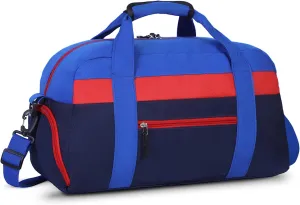 WOOMADA Kids Duffle Bag for Boys or Girls, Kids Overnight Bag with Shoe Compartment＆Wet Pocket, Ideal for School Practice, Sports, Travel(navy blue)