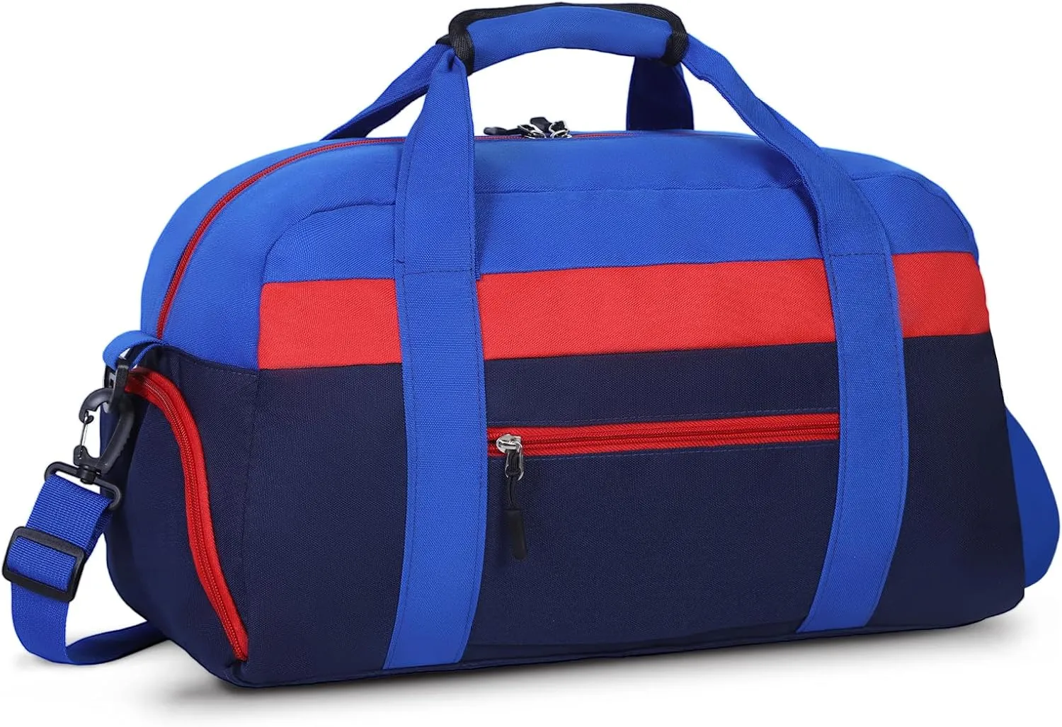 WOOMADA Kids Duffle Bag for Boys or Girls, Kids Overnight Bag with Shoe Compartment＆Wet Pocket, Ideal for School Practice, Sports, Travel(navy blue)