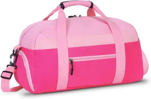 WOOMADA Kids Duffle Bag for Boys or Girls, Kids Overnight Bag with Shoe Compartment＆Wet Pocket, Ideal for School Practice, Sports, Travel(pink)