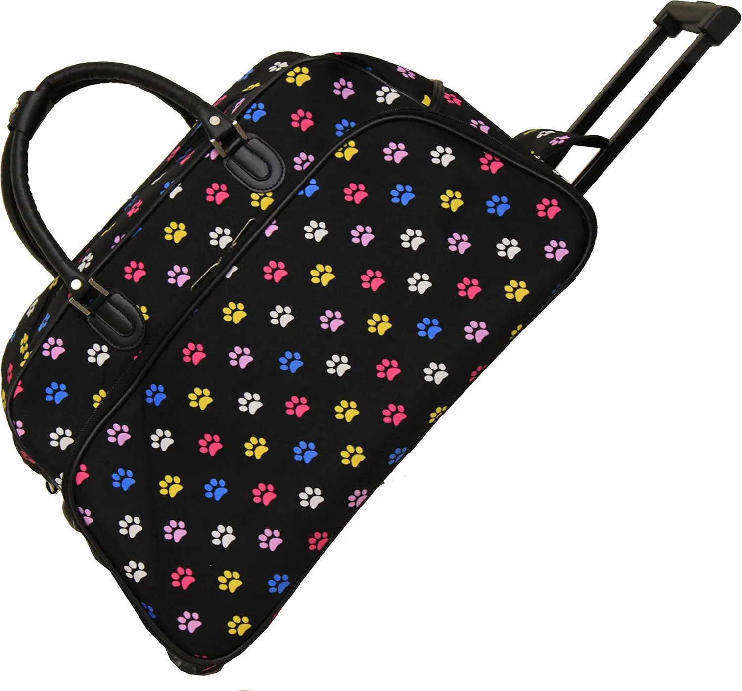 World Traveler Animal Prints 21-Inch Carry-On Rolling Duffel Bag, Multi Paws