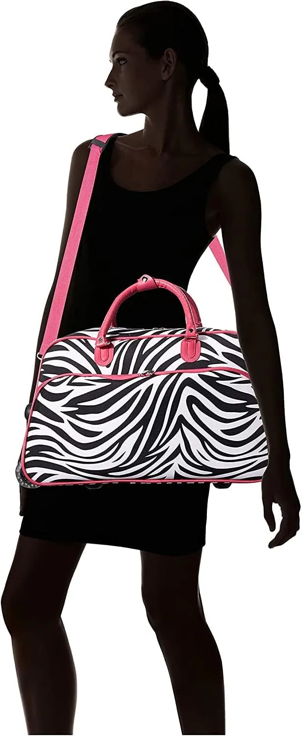 World Traveler Animal Prints 21-Inch Carry-On Rolling Duffel Bag, Multi Paws