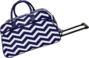 World Traveler Chevron Prints 21-inch Carry-on Rolling Duffel Bag
