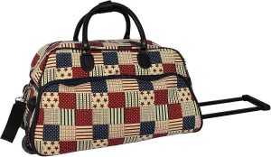 World Traveler Classic Prints 21-inch Carry-on Rolling Duffel Bag