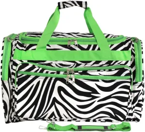World Traveler Zebra 22-inch Carry-on Duffle Bag with Adjustable Shoulder Strap