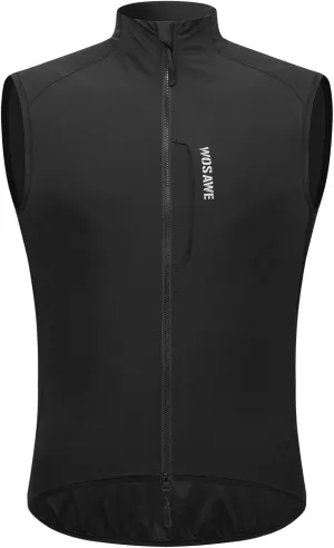 WOSAWE Reflective Cycling Vest with Chest Pocket Water-Repellent Lightweight Windproof Gilet for Running, Hiking, Biking