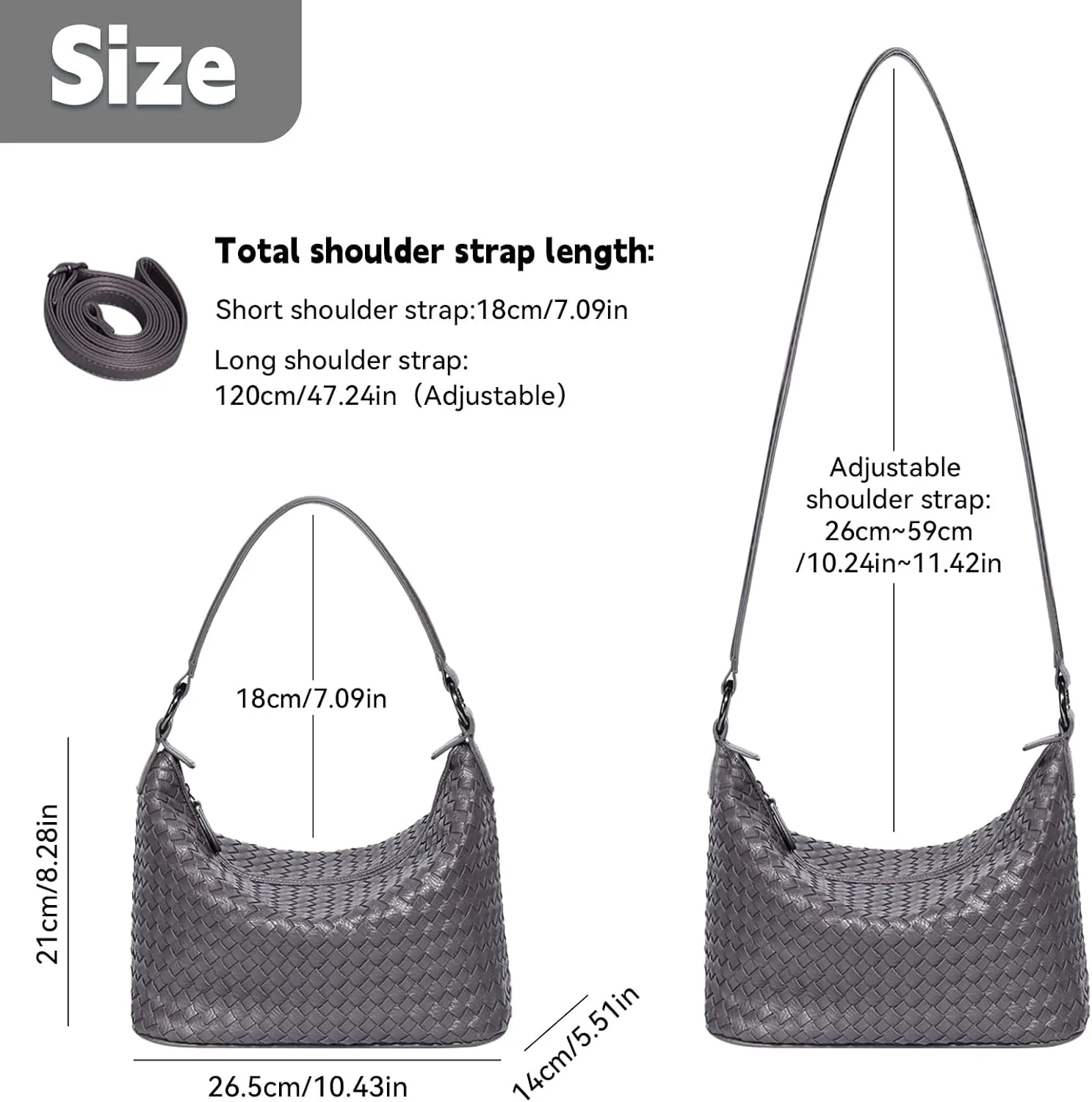 Woven Crossbody Purses for Women - Designer Vegan Leather Purse with Adjustable Strap, Top Handle and Shoulder Bag Options