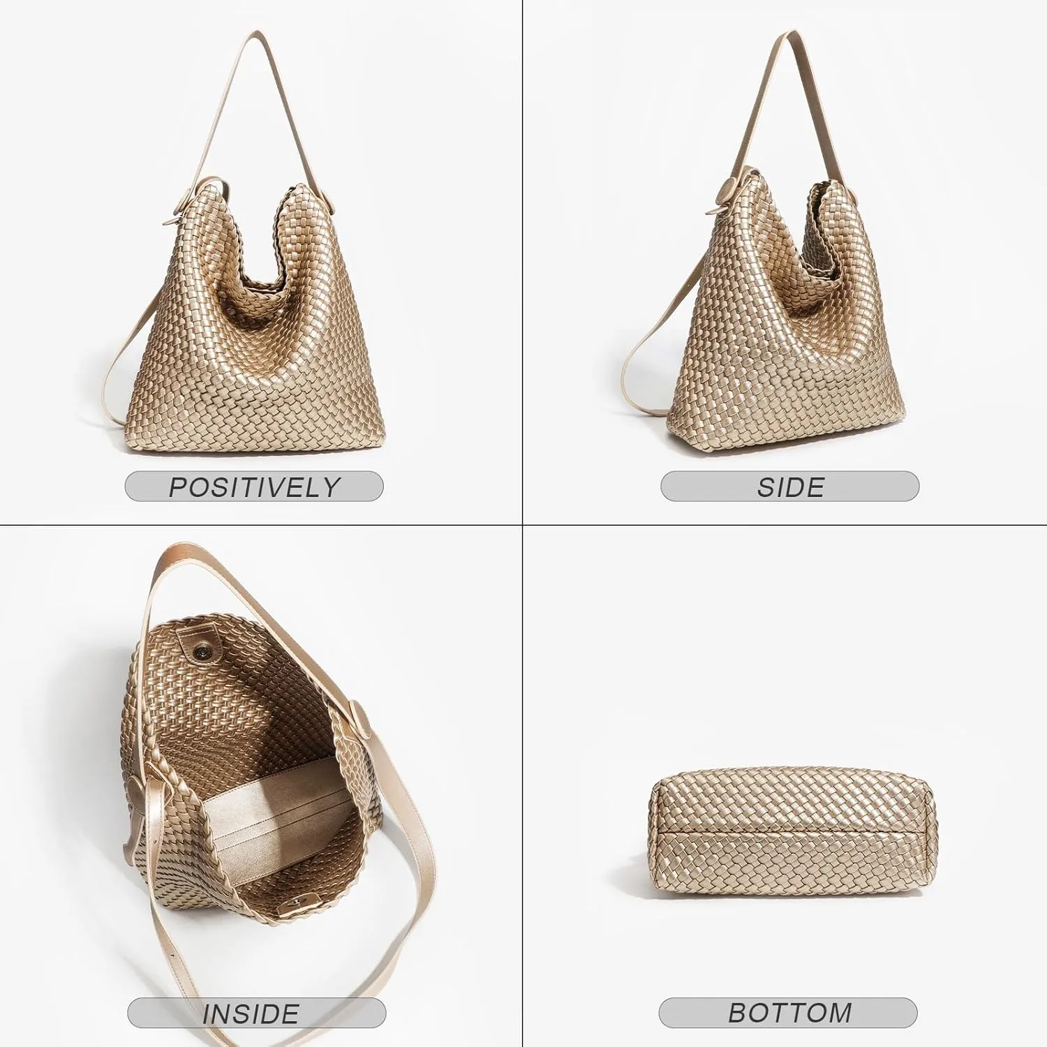 Woven Leather Tote Bag for Women Large Woven purses shoulder bag Fashion Shopping Travel Handbags