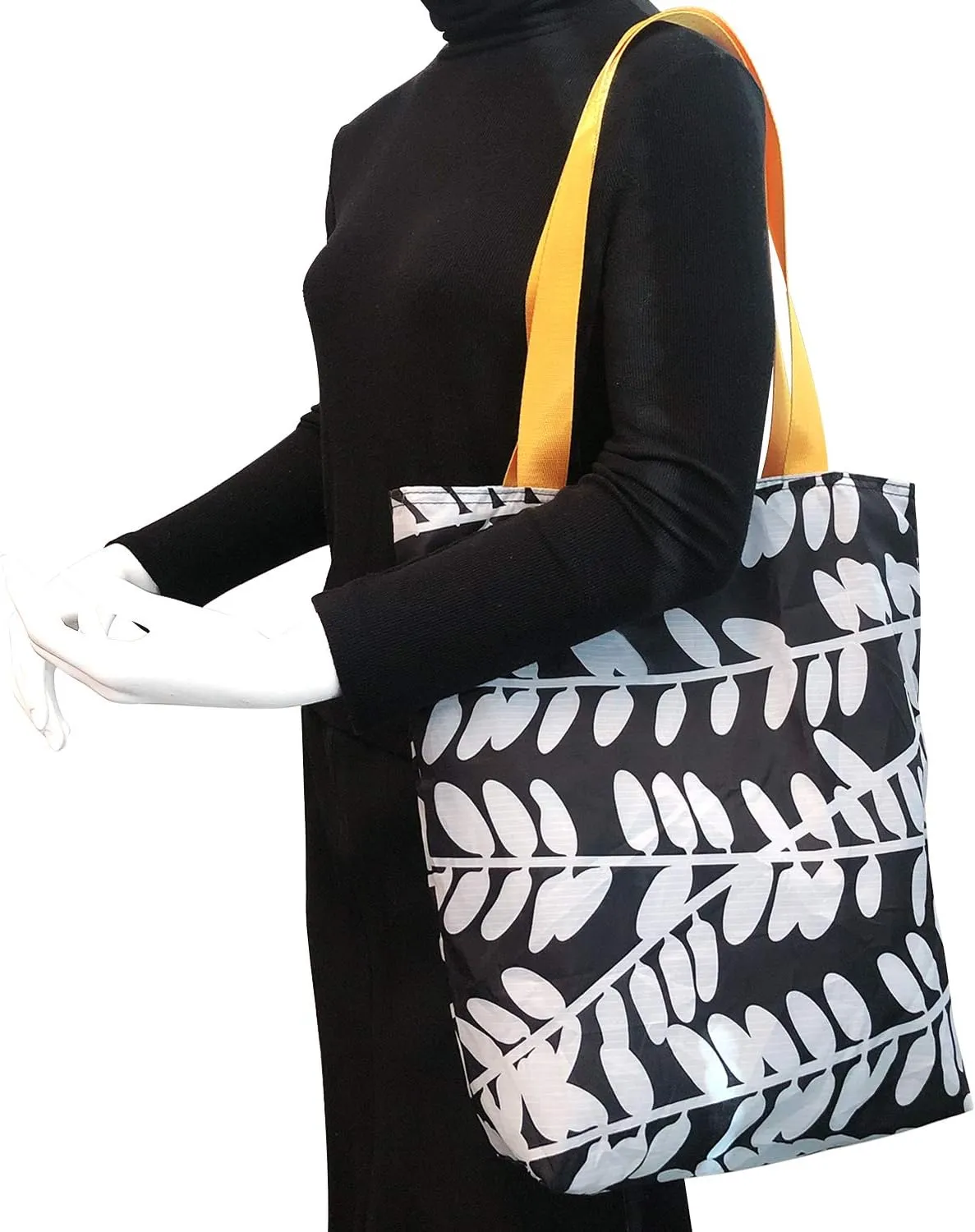 Wrapables Carryall Shopping Travel Tote Bag with Durable Ripstop Polyester - Foldable, Waterproof, and OEKO-TEX Certified, Small, Foliage