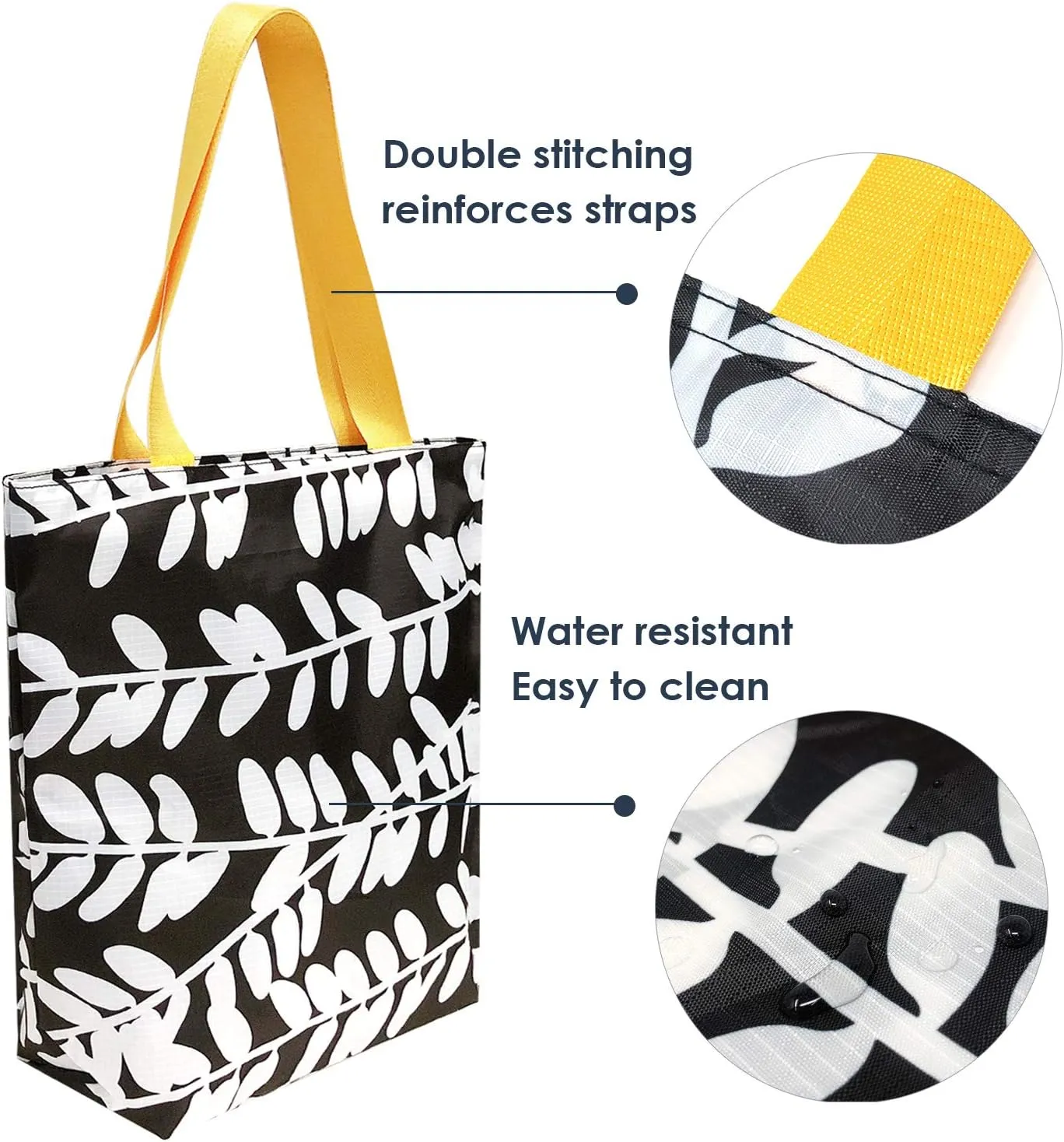 Wrapables Carryall Shopping Travel Tote Bag with Durable Ripstop Polyester - Foldable, Waterproof, and OEKO-TEX Certified, Small, Foliage