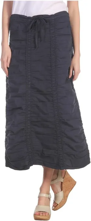 XCVI Stretch Poplin Double Shirred Panel Skirt