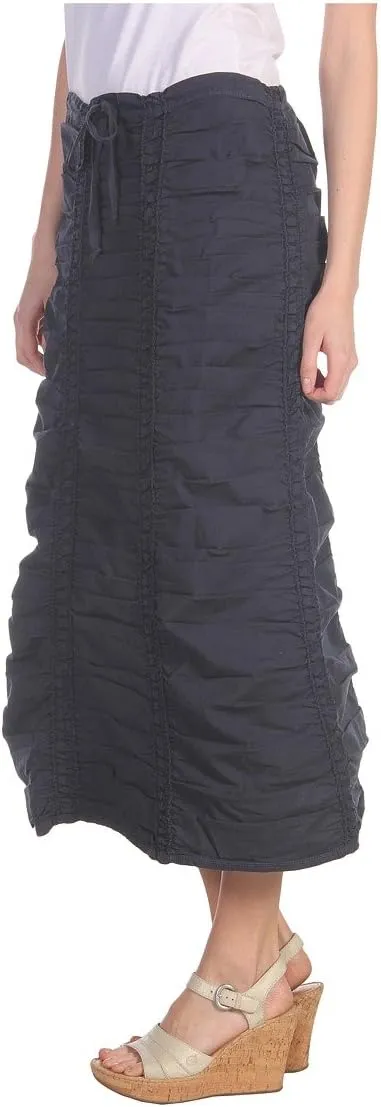 XCVI Stretch Poplin Double Shirred Panel Skirt