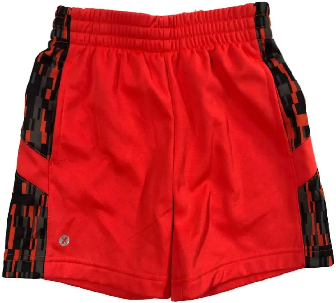 Xersion Boys Neon Orange & Black Speckle Athletic Gym Shorts
