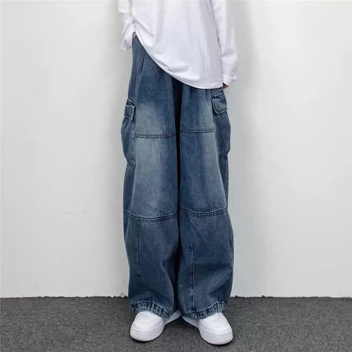Y2K Baggy Jeans Women Fairycore Cargo Pants Grunge Emo Denim Clothing Patchwork Aesthetic Sweatpants Alt Clothes